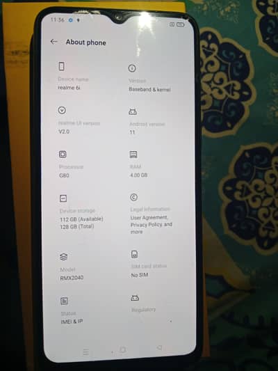 realme 6i   6 gb 128 all ok