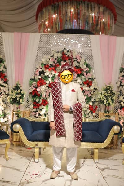 Sherwani + Turban + Shawl + Khussa