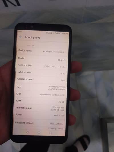 Huawei y7 prime 2018 only mobile for sale fixed price