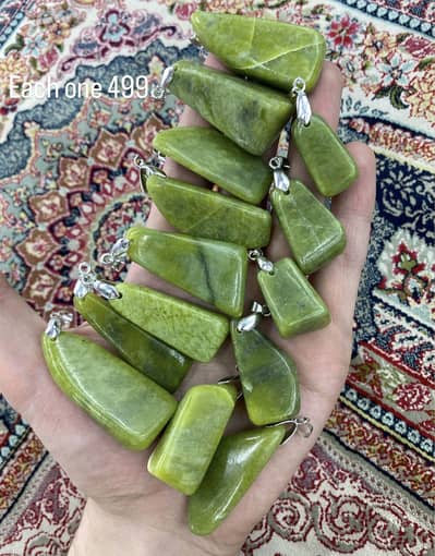1: K2 nite pendants 2: jade serpentine pendants 