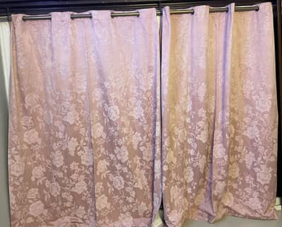 Light Pink Jacquard Curtains – Set of 2