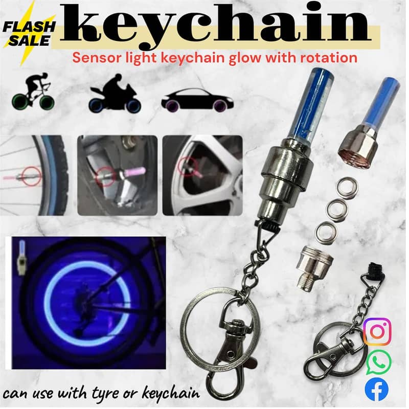 bike tyre sensor light keychain 0