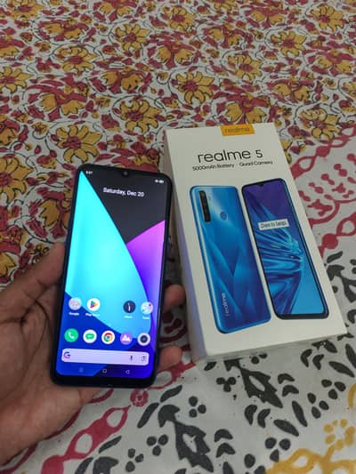 Realme 5 Complete Acc PTA  Approved for sale in perfect condition