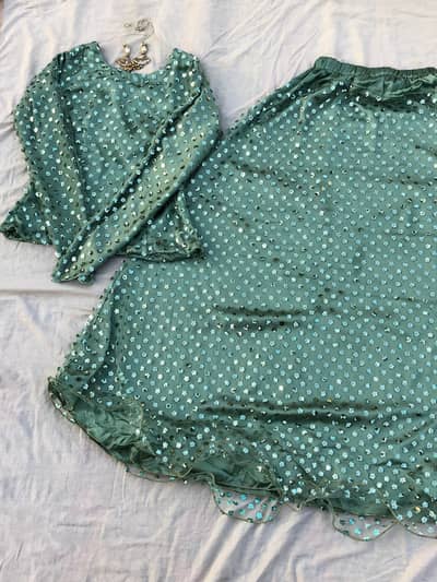 Sea green lehnga choli