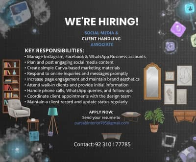 Social Media & Client handling Jobs || Office Jobs || Female Jobs