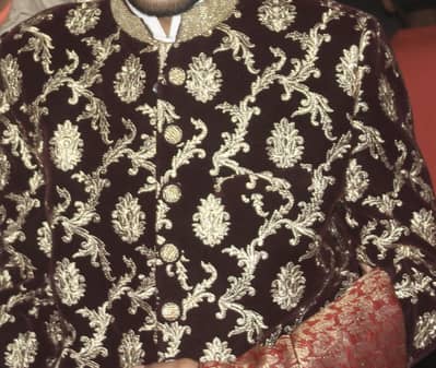 velvet sherwani