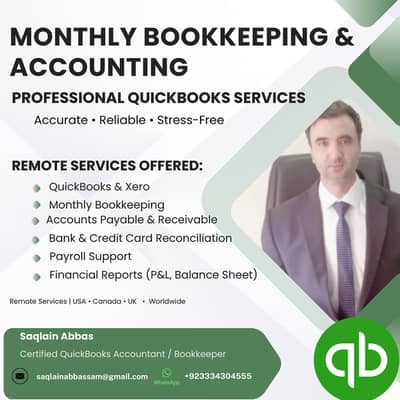 Monthly QuickBooks Bookkeeping & Accounting
