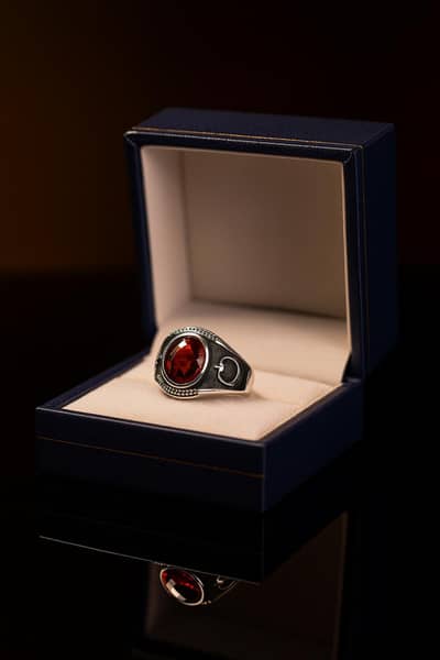 Silver ring for men turkeis style