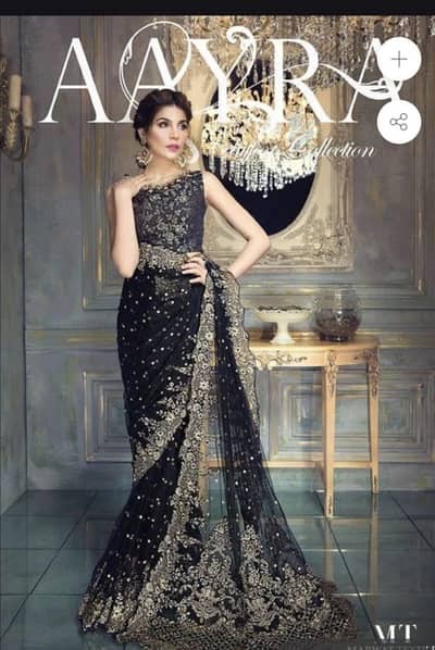 Heavy wedding black Saree