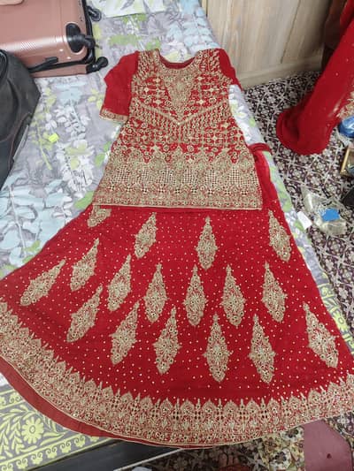 Red colour Bridal dress