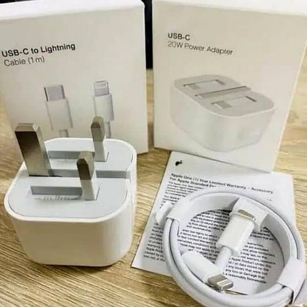 100% Original 20W PD Charger - 3PIN UK Plug Fast iPhone Charger With Type-C to Lightning Cable 20W Supported | Power Adapter for iPhone