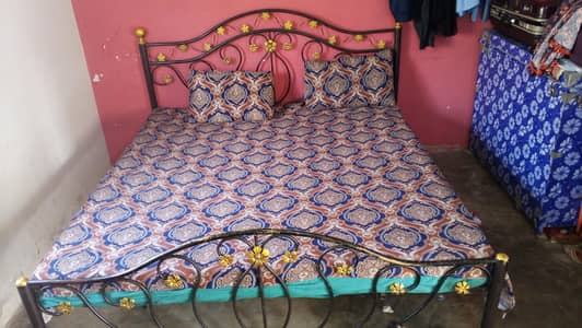 iron bed with mattress