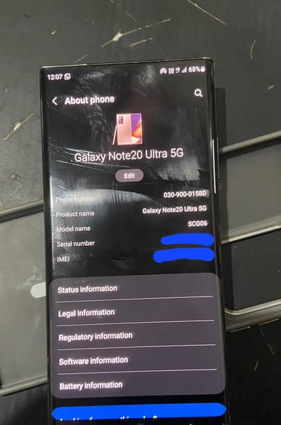 Samsung Galaxy note 20 ultra 5G pta approved  12/256