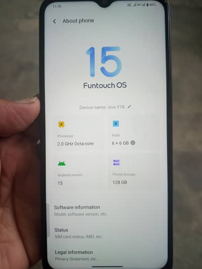 VIVO y18 only 26000 argent sale .