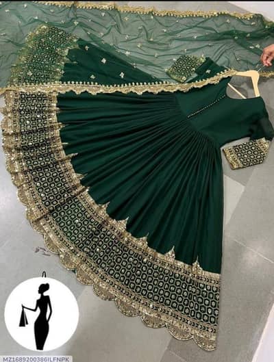 embroidered 3pic women's stitched chiffon sequins maxi dress and