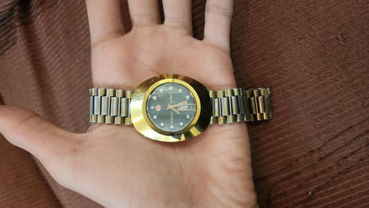 Rado Diastar Vintage Watch | Gold - Black Dial | Authentic