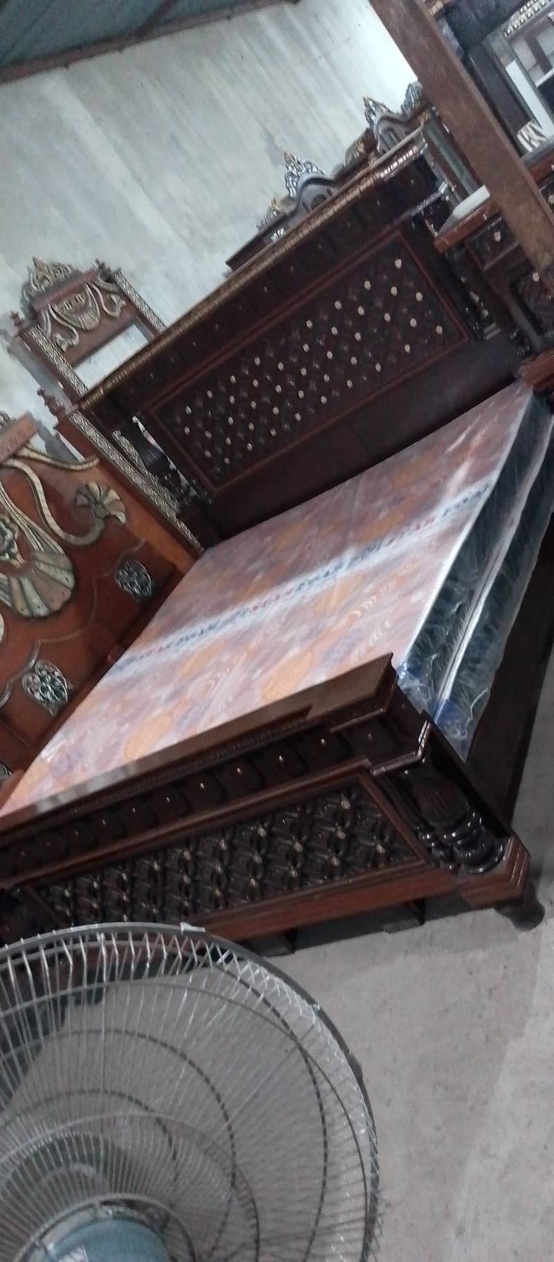 solid king size bed dressing and side tables 4