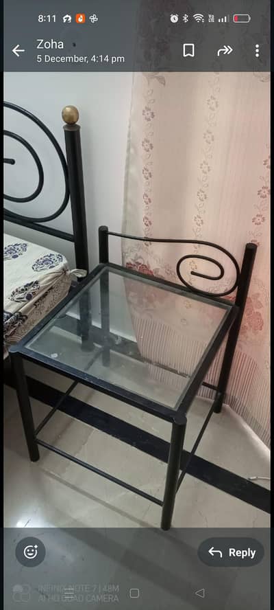 iron rode bed used - with new mattress