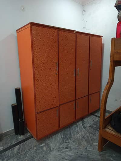 2 single wardrobe orange coloured