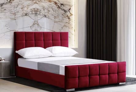 Just one  month used wooden redvelvet bed
