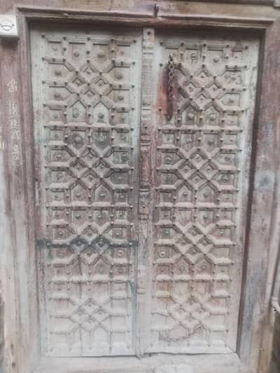 Antique wooden doors and windows