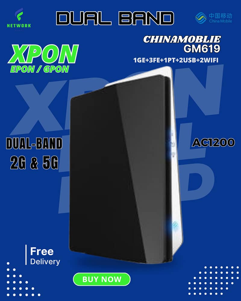 Xpon(Epon Gpon) Router | ChinaMobile Dual-Band GM619 AC1200 High-Speed ...
