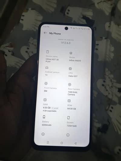 INFINIX HOT 30 PLAY WITH BOX SEALD PHONE