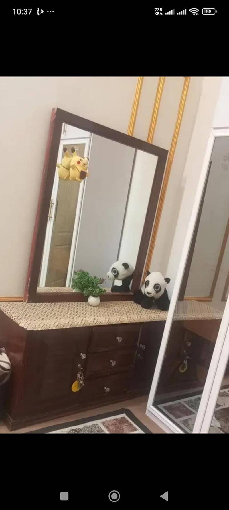 بیڈروم ڈریسنگ ٹیبل بمع آئینہ اور دراز (الماری نہیں ہے) 0