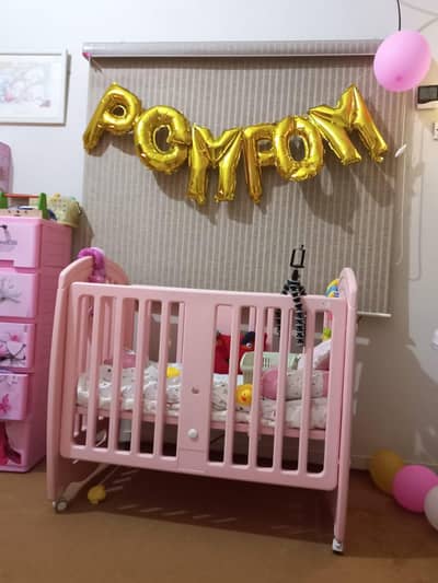 Pink color Baby cot