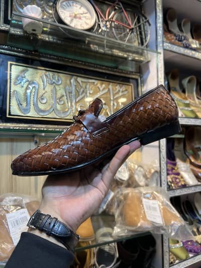 Men’s Luxury Hand-Woven Leather Loafers – Brand New!