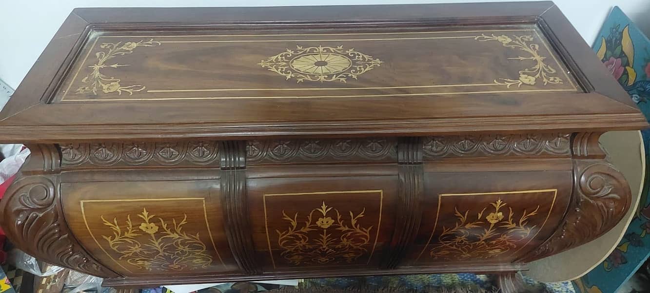 Solid wood console with storage 0