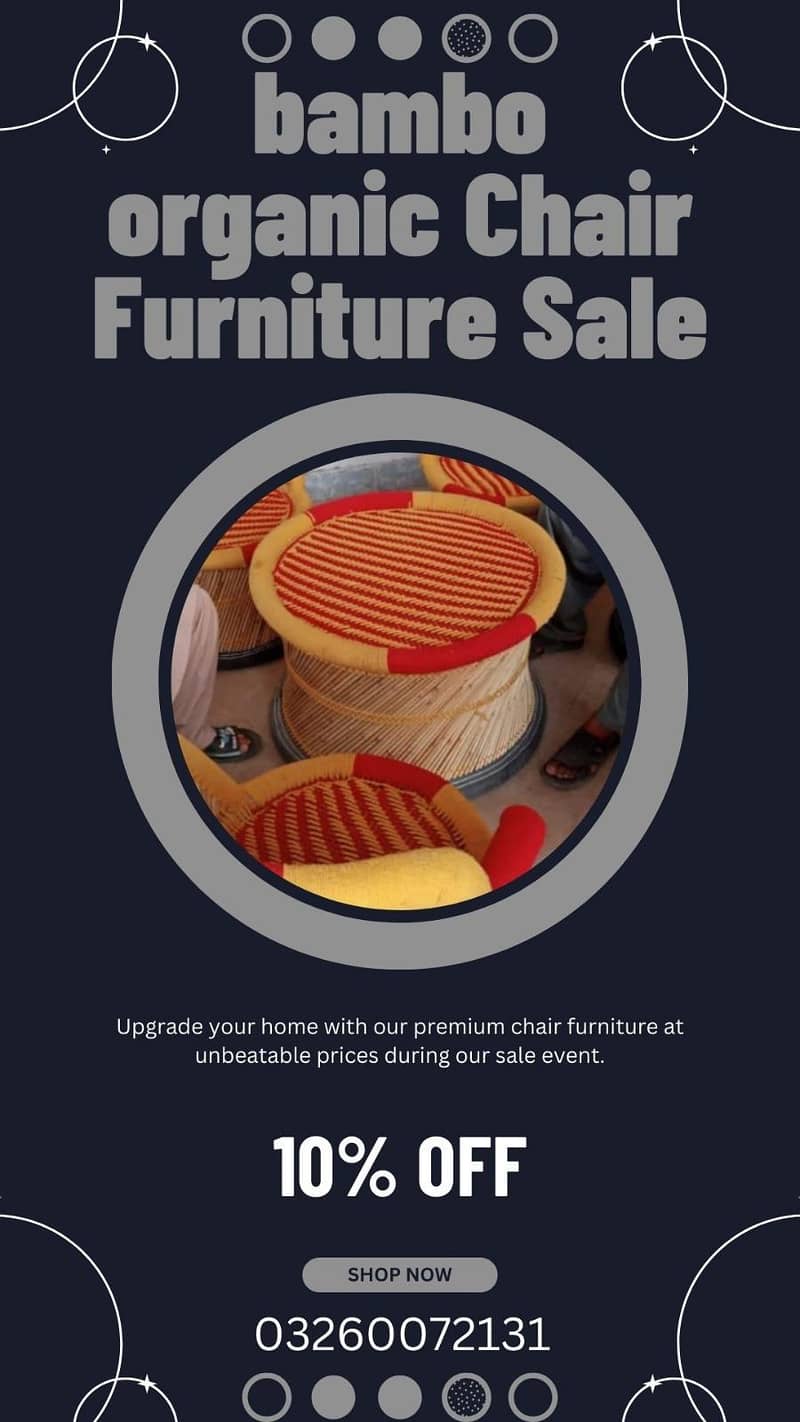 خوبصورت ہاتھ سے بنا ہوا مُڈّا چیئر سیٹ (4 چیئرز + 1 ٹیبل) 11