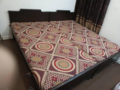 SAGWAN/ TALI WIOOD SOLID BED WITH DIAMOND FOAM MATTRESS