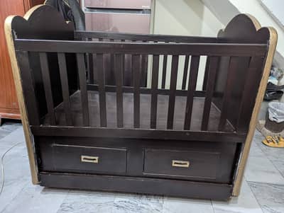 Baby Cot || Pure Solid Wooden || Moveable