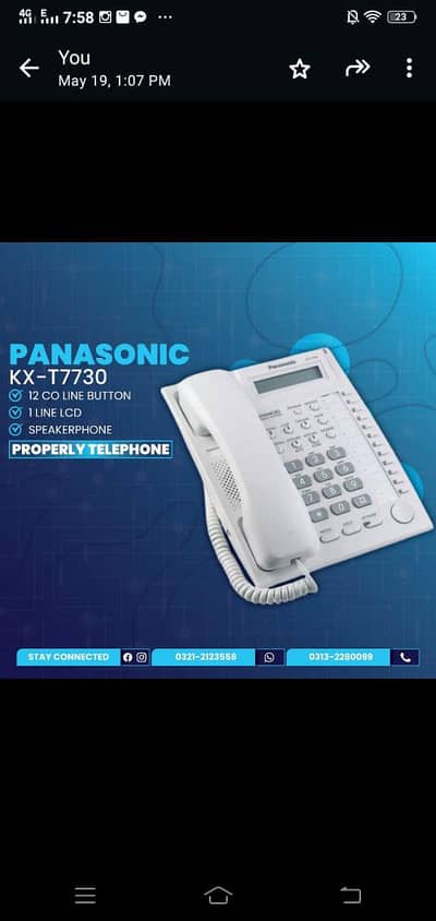 Panasonic console 7730  0321-2123558