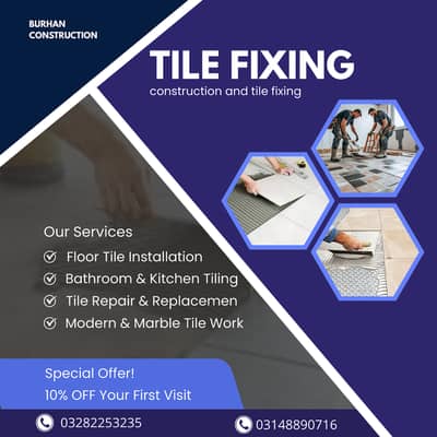 Tile Fixer Construction  tiles fixing washroom kitchen tiles designing