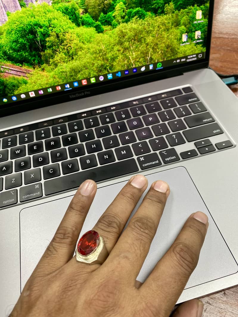 Silver Ring with Red Zircon 1