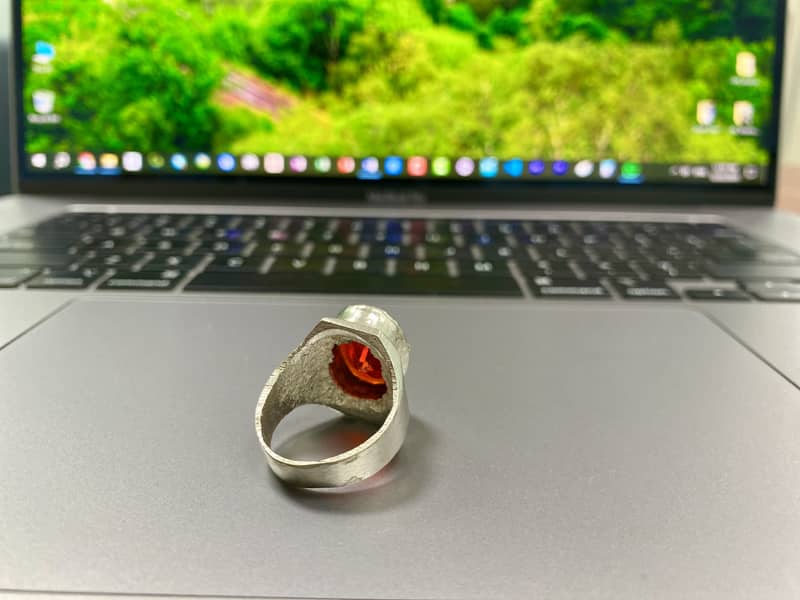 Silver Ring with Red Zircon 3