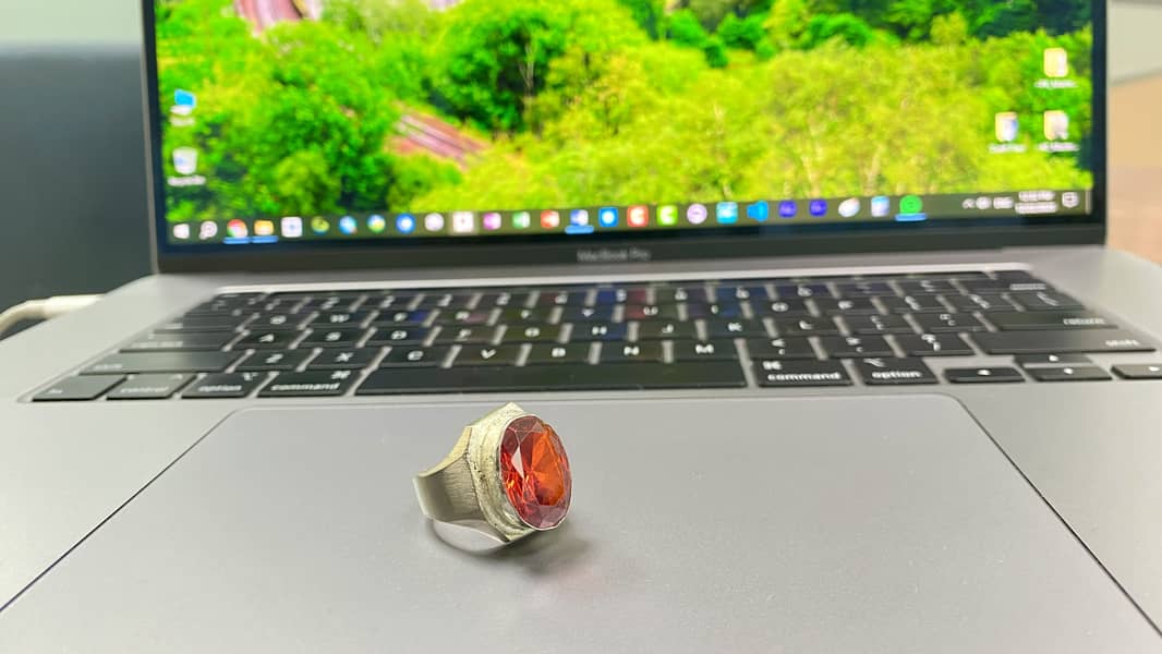 Silver Ring with Red Zircon 4