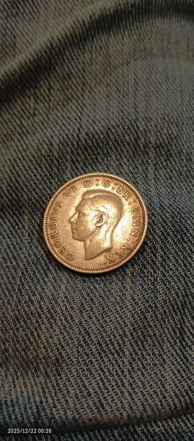 1944 Great Britain two shillings silver coin