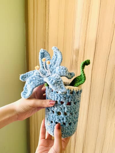 Crochet Handmade Flower and Pot
