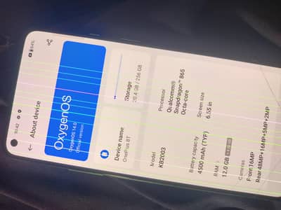 Oneplus 8t 12 256 NoN pta Lines in display