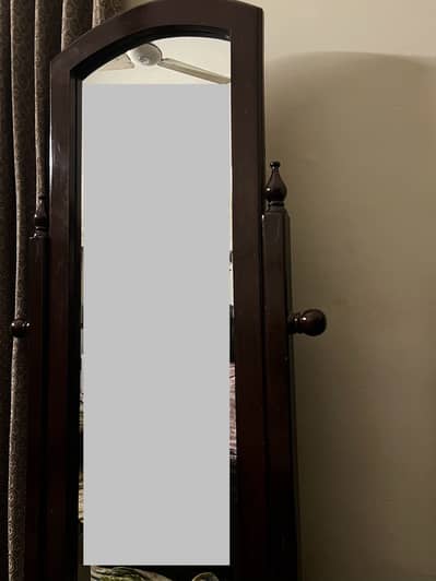 Full-Length Dressing Table with Mirror - Solid Wood