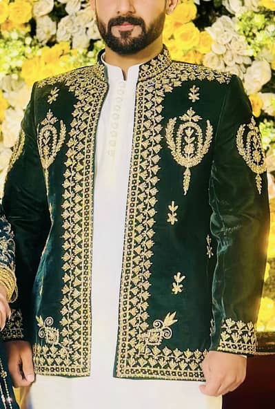 Mehndi prince coat open style