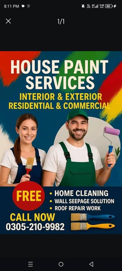 House Paint Services in Karachi, Wall & Ceilings Interiors Seepage Fix