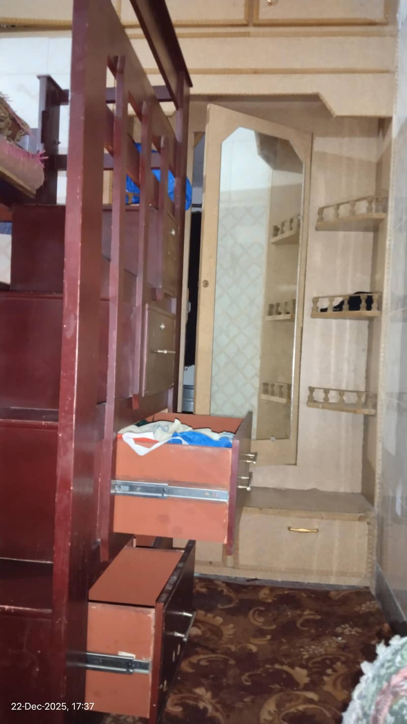 wodden bunk bed with mattress 2