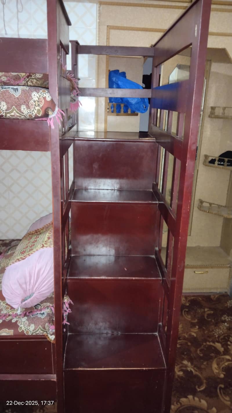 wodden bunk bed with mattress 3