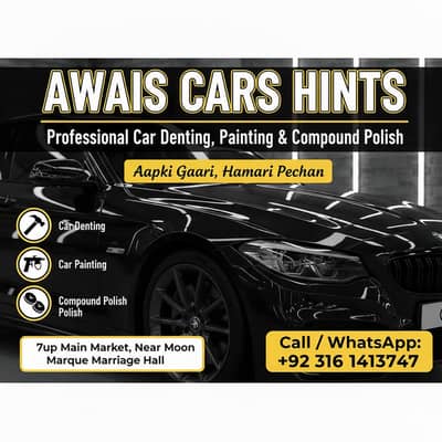 gaari ki Denting painting compound polish karwana ka liya contact kara