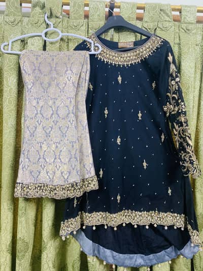 BLACK PAPLAM DRESS 3pc