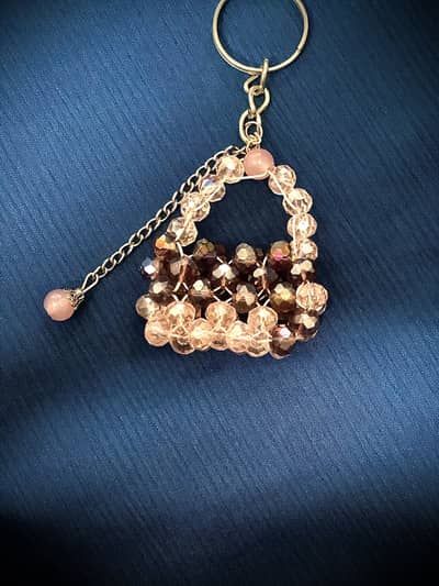Mini pearl bag keychain